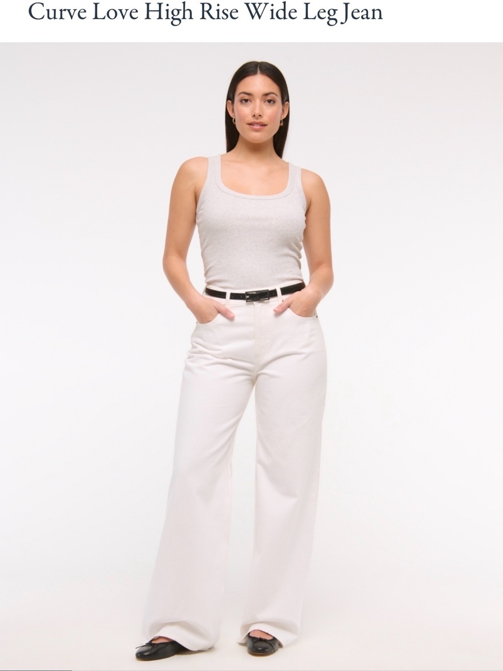 Abercrombie High Rise Wide Leg Jeans in White